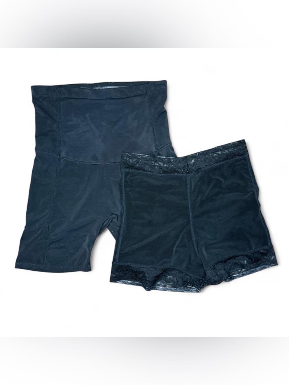 High & Low- Waisted Black Shapewear Shorts - Smooth Compression